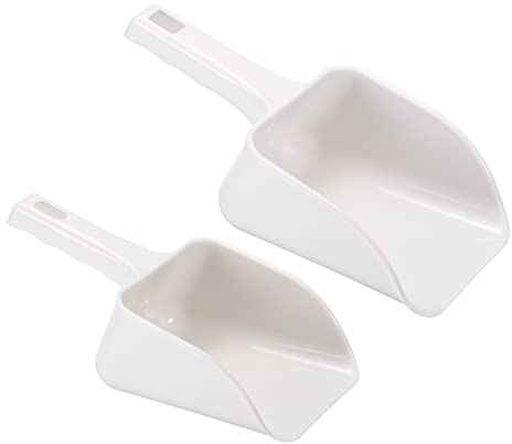 PATIKIL Ice Scoop, 1 Set ABS Plastic Small Ice Maker Flour Cereal Sugar Utility Handle Shovel for Home Kitchen, White