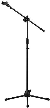 Andoer 140cm / 4.6ft Adjustable Height Light Stand Durable Aluminum Alloy Floor Tripod Stand Kit with Phone Holder Max Capacity 2kg for Live Streaming Video Shooting Photography