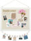 DOLLAR BOSS Pin Board Cork Board with Linen Double-Sided 1 Pack 30 X 40CM, Small Cork Boards for Walls Wood Framed Display Hanging Pin Board, Small Vision Board for Home Kitchen Office 10 Pushpins