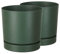 Tymar Pot de Fleur avec Soucoupe, Lot de 2 Pots de Plantes décoratifs en Plastique, Forme Ronde Moderne pour l'intérieur (ø 40 cm, (2pack) Vert)
