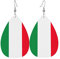 Italien Flagge Leder Ohrringe für Frauen baumeln Ohrring Tropfen Anhänger mit Haken Geschenke für Erwachsene Mädchen