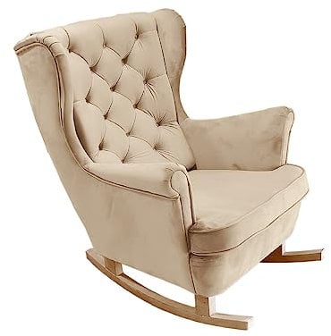 DomiMeble Schaukelstuhl für Wohnzimmer, Schlafzimmer - Schön und Komfortabel Relaxstuhl aus hochwertigem Holz gefertigt 92 x 84 x 104 cm