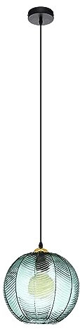 Ridgeyard Lustre Moderne En Verre Abat-Jour De Lampe Suspendue En Verre Vert Décoration Intérieure (Tête unique)