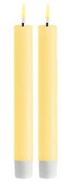 Deluxe Homeart Indoor Flameless LED Taper Dinner Candle 2 Set - with Real Flame™ Technology - Battery Powered Candles (15 cm, Light Yellow)