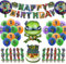 47 Decorazioni Compleanno, Addobbi per Ragazzi e Ragazze, Cartoon Festa, Banner, Palloncini in Lattice, Torta Decorazioni