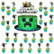 IOSCDH Mine-Craft Tortendekorationen, 25 Stück Mine-Craft Cupcake Toppers, Kindergeburtstag Cupcake Topper, Mine-Craft Früchte Kuchen Dekorationen für Party Geburtstag Baby Shower