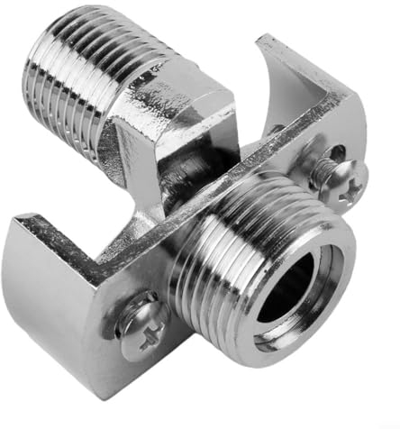 EXTRWORY Duscharmatur-Adapter, Einstellung des Winkels des Ansaugrohrs, Kupfer-Duschkopf, abgewinkelter, gebogener Fuß, Kupfer-Duschkopf für Zweiloch-Wasserhahn, Wandmontage-Stil (kurz)
