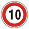 Felexdo Panneau de signalisation à vitesse maximale de 10 km, en aluminium, diamètre : 30 cm, pour l'extérieur