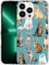 GlamCase for iPhone 13 Pro, iPhone 13 Pro Case - Cat Pattern With Sunglasses Teal Design Printed Slim Fit Cute Plastic Hard Protective Designer Back Phone Case/Cover for iPhone 13 Pro.