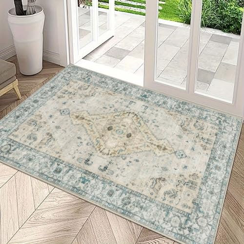 Homcomodar Door Mat Indoor 60x90cm Entrance Door Mats Non-Slip Washable Doormats Absorbent Dirt Trapper Floor Mats Inside Low Profile Floor Rug for Front Door Kitchen Bedroom