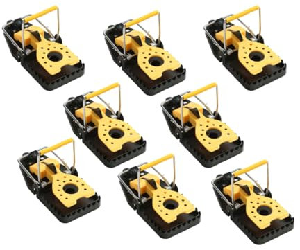 Uflix® Mouse Traps Indoor – 8 Pack Quick-Snap Reusable Rodent Traps, Poison-Free, Easy to Clean, Child & Pet Safe Mice Control (11.4 × 5.2 × 5.5 cm)