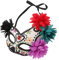COLLBATH Karneval Maske Mit Blumenmuster Mexikanische Tag Der Toten Maske Für Halloween Und Kostümfeiern Leichte Und Tragbare Gesichtsmaske Flammen