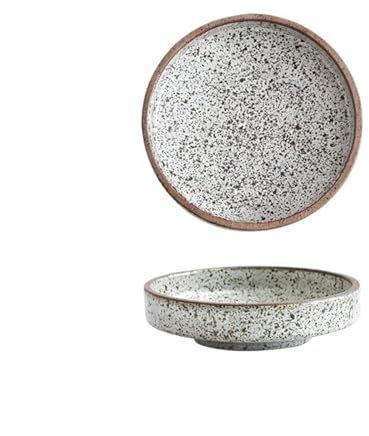 SDA287MZ Piatto di Salsa Piatto da tavola Creativo in Ceramica Grezza, Piatto da spuntino for Ristorante, Piatto da antipasto Rotondo Semplice Piatti per Condimenti(Bianco)