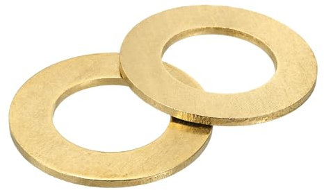 sourcing map M33 Flat Washer, 2 Pcs Brass Ring Flat Washers 59mm OD 3mm Thick Metal Sealing Gasket Ring for Screws Bolts Nuts