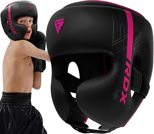 RDX Enfants Casque Boxe pour MMA Sparring, D'entraînement, Maya Hide Cuir Kara Head Protection pour Art Martiaux, Muay Thai, Krav Maga, Kickboxing, Karaté et Combat Libre Training, Accueil Gym