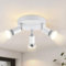 meoaow Deckenstrahler LED Deckenlampe GU10 - Küchenlampe 3 Flammig Rund Schlafzimmerlampe Modern Flurlampe 350° Deckenleuchte Spots für Küchen Flur Schlafzimmer Wohnzimmer - Ohne Leuchtmittel Weiß