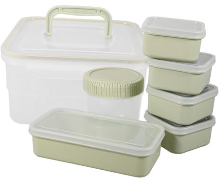 BESTonZON Einfrierdosen Mit Deckel Für Babynahrung Aufbewahrungsbehälter Mit Trennwänden Frischhaltebox Obstbehälter Für Mahlzeiten Unterwegs