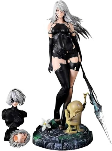 Zhongkaihua Automata A2 Actionfigur mit Büstenstatue und austauschbarem Kopfzubehör, Modell Yorha A2, Anime-Spiel-Mädchen-Figur, Sammlerstück, Ornament, 48 cm
