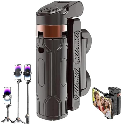 Baomaeyea Mini-Stativ, 2025, JJ02, 360° drehbar, faltbares Handy-Selfie-Stick-Stativ mit abnehmbarer Fernbedienung (schwarz)
