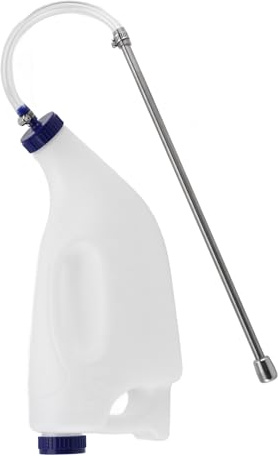 Nurnesy 4L Portable Plastic Calf Feeding Milk Bottle - Sturdy & Reusable Animal Milk Feeder for Cows and Livestock