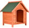tectake® Niche pour Chien Exterieur en Bois Maison Chien Exterieur avec Toit Pointu Rabattable en Bitume résistant Niche pour Chien isolée Cabane Bois pour Chien pour Jardin, Cours, Veranda, Patio