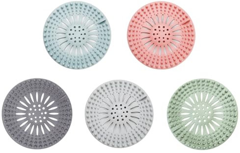 Silikon Abflusssieb 5 Stück, 5.2 in Haarfänger Dusche Abfluss Abdeckung, Küche Badewanne Waschbecken Abflusssieb Spülbecken Sieb Badezimmer Bodenabflussfilter