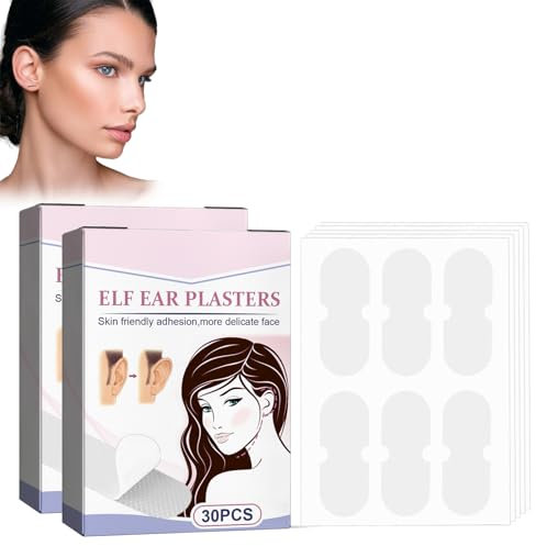Pegatinas Para Orejas De Elfo, 60 Piezas, Parches Transparentes Para Crear Un Rostro En Forma De V, Corrector De Postura Para Orejas, Adhesivos Indoloros Y Reutilizables