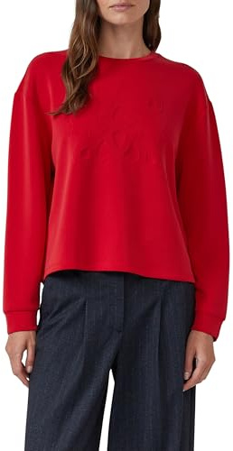 s.Oliver Damen Sweatshirt – Relaxed Fit, Rundhals, Scuba, Prägung