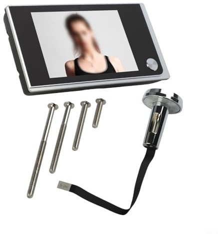 FUBESK Visore elettronico della macchina fotografica della porta con schermo LCD 720P HD Campanello di sicurezza della videocamera grandangolare Sistema di monitoraggio di visione notturna