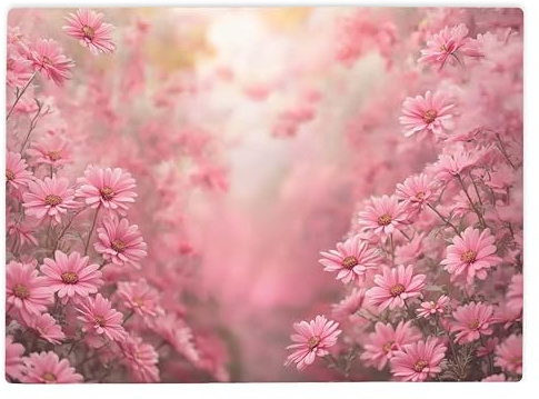 Shopagift Pink Chrysanthemum Flowers Glass Chopping Board Large Kitchen Worktop Saver 39cm x 28cm