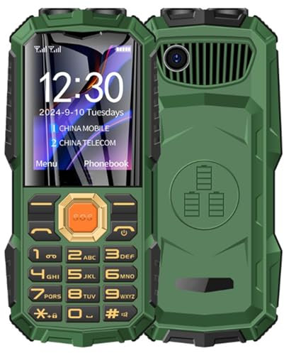 OZMDXKJ TéLéPhone Robuste 4g, DéBloqué pour Seniors/Enfants, éCran 1,8 Pouce, Batterie 16 800 Mah, Double Lampe Torche LED, Grand Haut-Parleur, Sos Et Radio.