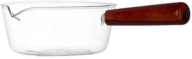 Ciieeo Sartén de vidrio para leche, cacerola para cocina, herramienta de cocina, pequeña para cocinar a fuego lento y calentar salsas de leche