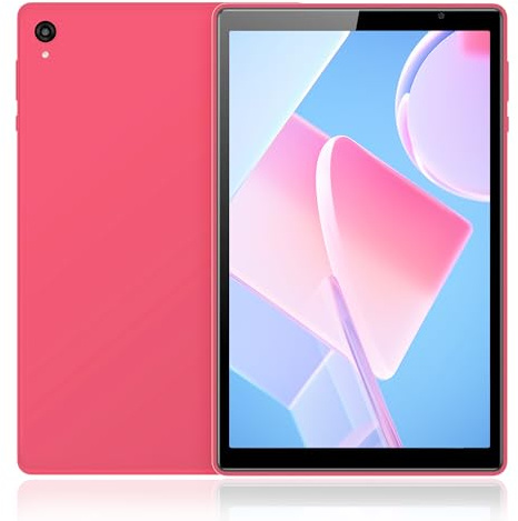 Veidoo Android 15 Tablet, 10.1 inch Tablet with 11GB RAM (3GB+8GB expansion) 64GB ROM, Five-Core Processer, WiFi 6, 1280x800 IPS FHD Touchscreen, 2MP+5MP Camera, Face Recognition (Rose Pink)
