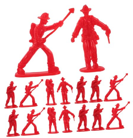 100 Feuerwehrfiguren aus Kunststoff Rot, Realistisch für Kinder | Rollenspiele, Geburtstagsdeko und Mitgebseltüten, Fördert Kreativität und Lernen Zufälliger Stil