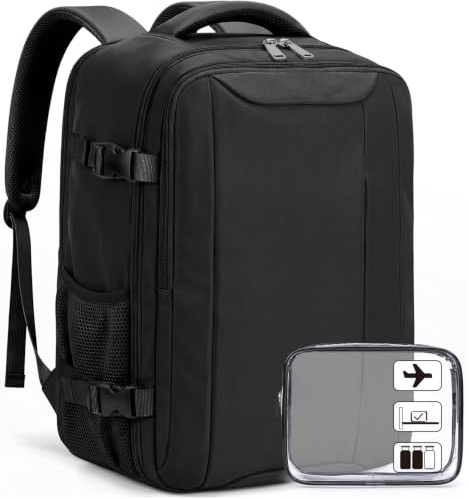 Xkdoai for Ryanair Cabin Bags 55x40x20, Travel Backpack with TSA Approved Clear Bag, Priority Cabin Bag Anti Theft Carry-ons Hand Luggage Bag Airline Approved Casual Daypack