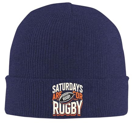 Thermo Beanie Samstags Ist Rugby-Tag. Unisex Beanie Hut Bequem Mütze Für Ski Männer Kaltes Wetter
