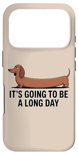 Carcasa para iPhone 17 Pro Divertido Perro Salchicha Va a ser un Largo día