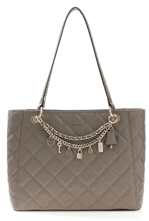 GUESS Schultertasche Shopper Libby Noel Tote Dark Taupe