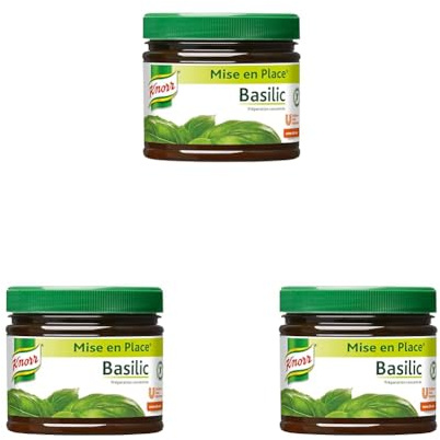 Knorr Mise en place Basilic, Sans Colorant ni conservateur, Vegan, 340g (Lot de 3)