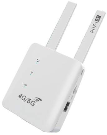 Aundhegrtt Router WiFi 4G LTE WiFi 6 300Mbps LAN Módem WiFi Router 3000mAh Soporta 10 Dispositivos Router Inalámbrico Enchufe UE