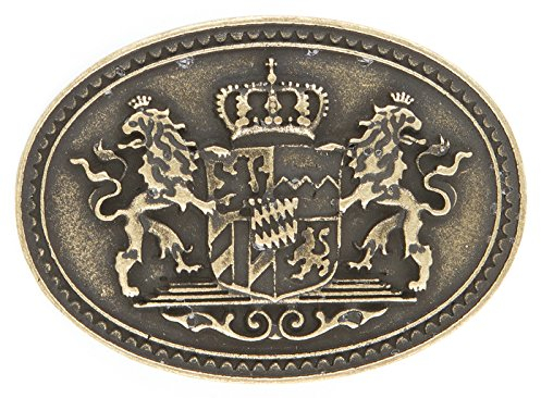 Geile-Fun-T-Shirts Trachten Gürtelschnalle Wappen Bayern Gürtelschließe Gürtel Wechsel Schliesse Messingfarben Geburtstag Geschenk
