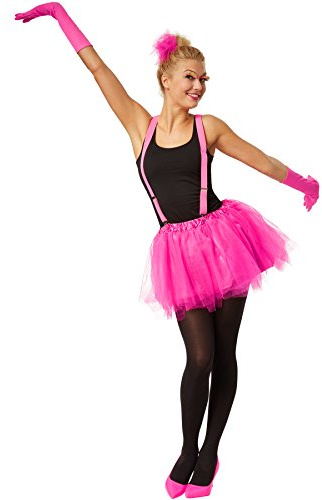 dressforfun Tutu mit Gummizug und Satinunterrock | inkl. verstellbaren Hosenträgern und Satinhandschuhe