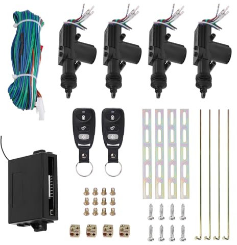 Remote Lock Kit, Universal Car Remote Control 4 Door Power Central Lock System Auto Locking Security Keyless Entry Kit for 2 3 4 car Truck Doors