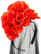 W WIDMANN MILANO Party Fashion 09778 - Haarreif Schleier mit roten Rosen, Dia de los Muertos, Tod, Hut, Kopfschmuck, Accessoire, Mottoparty, Karneval
