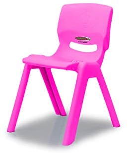 JAMARA 460584 - Kinderstuhl Smiley bis 100 KG - stapelbar, aus robustem Kunststoff, Indoor-Outdoor geeignet, pink