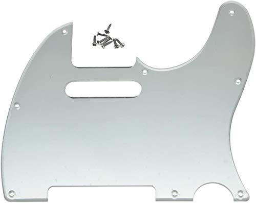 Dopro 8 Hole Tele Guitar Pickguard Scratch Plate for USA/Mexican FD Telecaster Silver Mirror