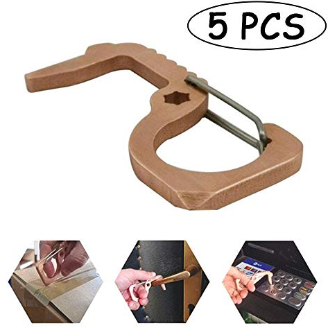 KUANDARMX Multifunction Hand Brass Door Opener, Contactless Brass Door Opener,Closer No-Touch Press Elevator Hand Stick Health Protection Personalized Keychain Keep Hands Clean Save Effort, 10PCS
