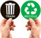 Bin Stickers - Perfect Recycling Stickers for Bins - 5 by 5 - 2 Sets of Trash and Recycle Labels - Ideal Recycling Signs for Home or Office - Use Indoors or Outdoors