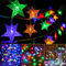 Sunshine smile 6 Meter 40LED Weihnachten Lichterketten,Weihnachten Sterne Lichterkette,LED Batteriebetriebene Lichterketten,Wasserdicht Außen Innen Sterne Lichterketten für Weihnachtsbaum Hochzeit