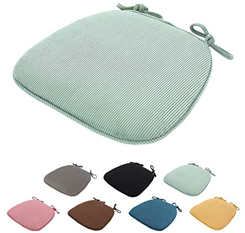 SWECOMZE 2 Stück Sitzkissen Stuhl 43x41x35cm - Sitzauflage Auflage Polster Stuhlkissen Sitzpolster mit Bändern Gartenstuhl (Grün)